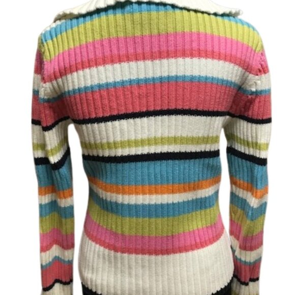 Vintage Tommy Hilfiger Ribbed Striped Sweater Medium Preppy Y2K Retro Pullo - Picture 6 of 10